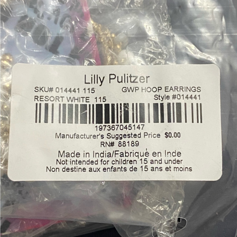 157 Lilly Pulitzer Hoop Earrings - Picture 7 of 8